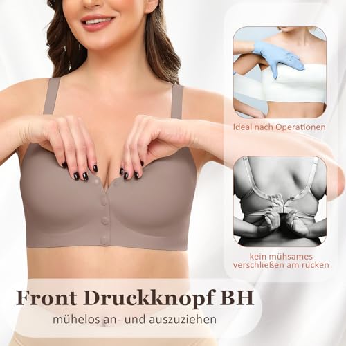 Soutien-gorge sans armatures confortable fermeture devant pour femme âgée - 3
