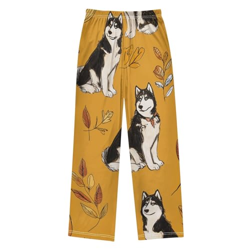 Autumn Husky Boys Long Pants Soft Trousers Elastic Waist Kids Lounge Bottoms with Pockets S-XL2