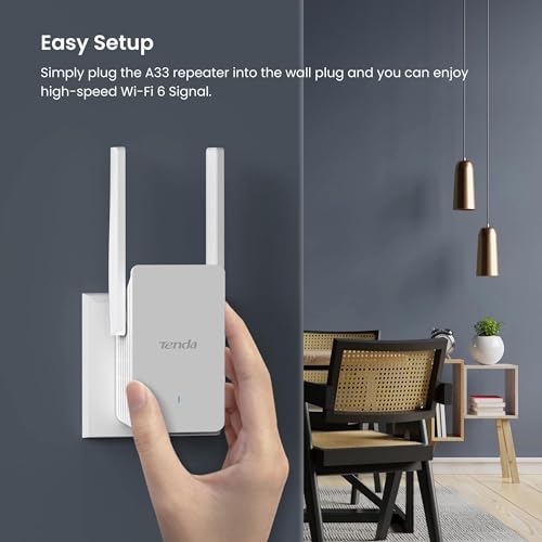 Image of Tenda WiFi 6 Extender, AX3000 Dual Band WiFi Extender Signal Booster with Gigabit Ethernet Port, Home Internet Extender WiFi Booster, AP Mode, WPS Easy Setup(A33)