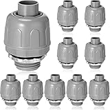Maitys 1/2 Inch Liquid Tight Connector PVC Electrical Conduit Fittings Straight 180 Degree Flexible Conduit Connector for Home Kitchen Bathroom Tube Tool Supplies(10 Pcs)