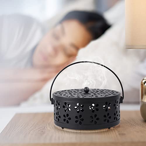 La Bellefée Citronella Coils Holder With Handle Incense Coil Burner Outdoor Indoor Black Coil Holder Portable Coil Holder Incense Holder For Patio Home Camping #TOP5