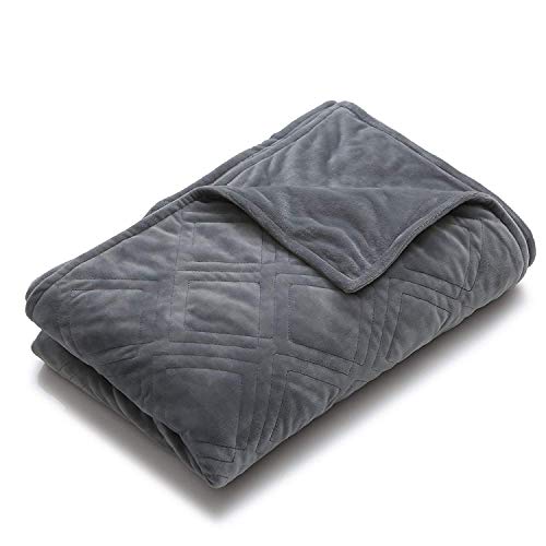 YnM Fuzzy Duvet Cover for Weighted Blankets (Grey Diamond Quilted, 60x80)
