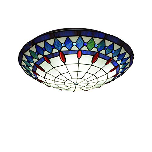 Lustre Tiffany 40cm pour adoucir l'éclairage du salon avec un style méditerranéen