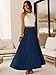 ANRABESS Womens Maxi Skirt Summer Boho Long Flowy Elastic High Waist A-Line Tiered Skirts 2026 Casual Beach Vacation Clothes Navy Blue