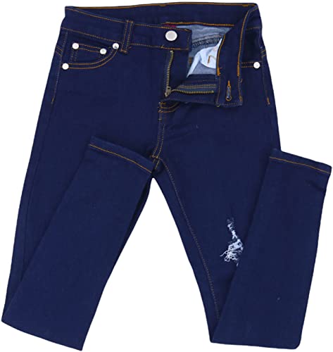 Image of ToBeInStyle Girl's Denim Easy Styling Classic Timeless Everyday Jeans Zip-Up Closure