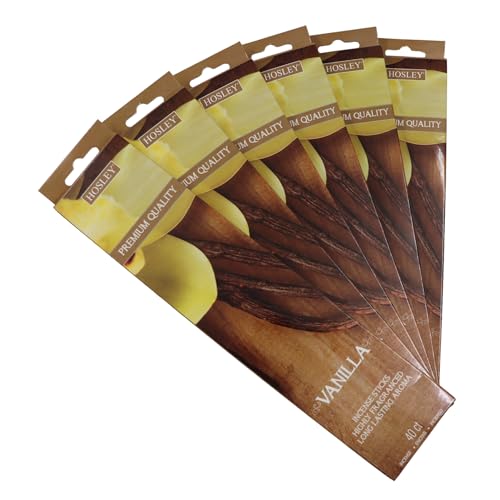 Hosley 120 Pack Incense Sticks + Bonus 120 Pack (Total 240) – Vanilla – Bulk Pack Perfect for Home, Meditation & Aromatherapy