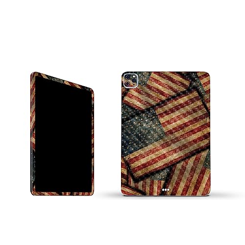 Image of MightySkins Carbon Fiber Skin Compatible With Apple iPad Pro 11 inch M2 4th Gen (2022) Full Wrap Kit - Vintage American | Protective, Durable Textured Carbon Fiber Finish | Easy To Apply | Made in the USA