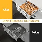 Large Premium Bamboo Silverware Organizer - Expandable Drawer Organizer & Utensil Organizer - 17"x19.7" Cutlery Tray with Dividers for Kitchen Utensils and Flatware (7-9 Slots) (Natural) - Image 3