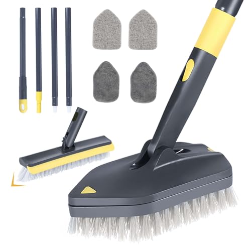 Bathroom Tub and Tile Scrubber, 4 in 1 Long Handled Shower C