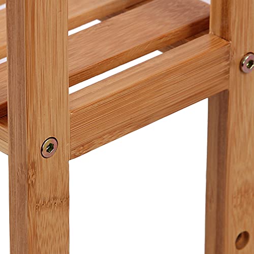 Songmics Bamboo Bathroom Shelf, 3-Tier Adjustable Plants Rack, Wall-Mounted Or Stand, In The Living Room, Balcony, Kitchen, Natural Ubcb13Y #TOP6
