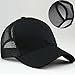 HUBGFEQ New Ponytail Baseball Cap, Adjustable Black Summer Women's Casual Cotton Mesh Baseball Cap-A Black