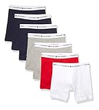 Tommy Hilfiger Men's Underwear Multipack Cotton Classics Boxer Briefs, Grey Heather/Navy/White/Red...