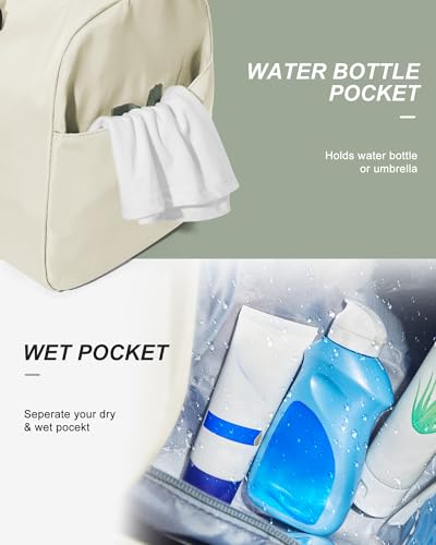 Image of Gym Bag Womens Mens with Shoes Compartment and Wet Pocket Travel Duffel Bag for Women for Plane Sport Gym Tote Bags Swimming Yoga Waterproof Weekend Overnight Carry on Bag Hospital Holdalls