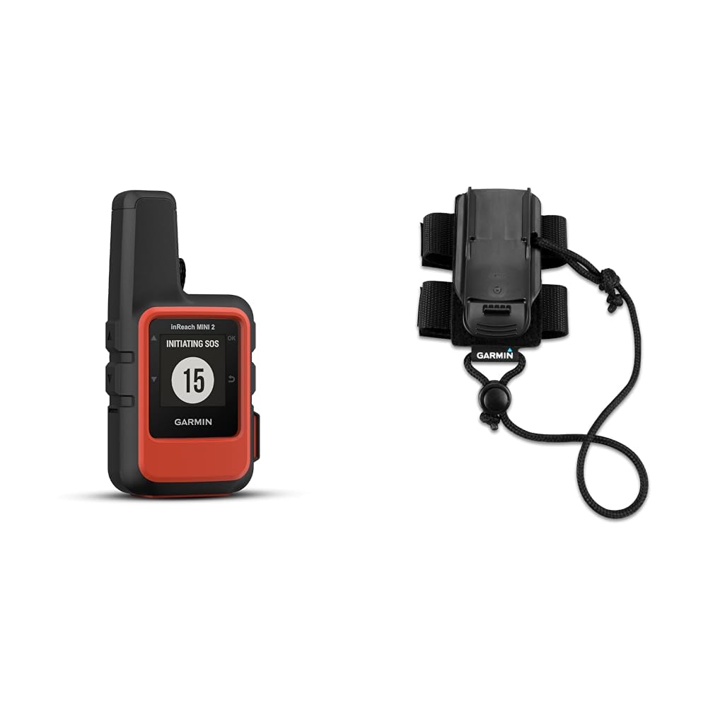 Garmin inReach Mini 2 Satelliten-Kommunikationsgerät Wandern GPS & Rucksackhalterung, schwarz