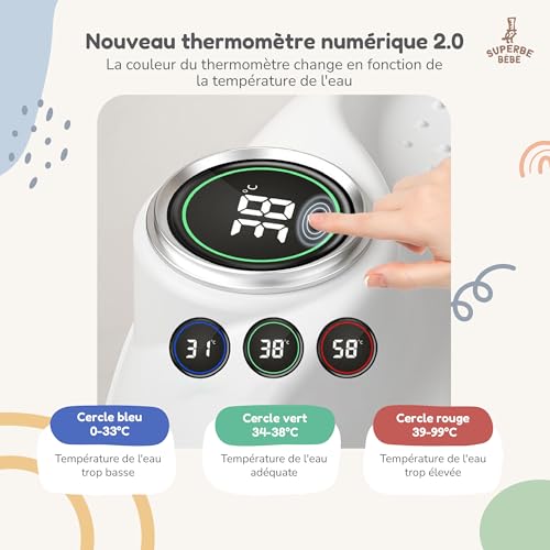 Baignoire Bébé Pliable XXL Avec Transat De Bain Pour Bebe & Thermomètre Intégré - Baignoire Enfant Avec Siege De Bain Pour Bebe - baignoire Bebe Sur Pied - Cadeau De Naissance Fille Ou Garçon – vue 3
