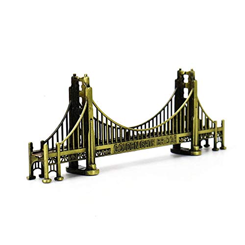 Prow® Golden Gate Bridge 7 Inch Souvenir Statues American Travel Model Plating Architecture Bridge Metal Tabletop Decoration Children's Gifts Sculptures #TOP4