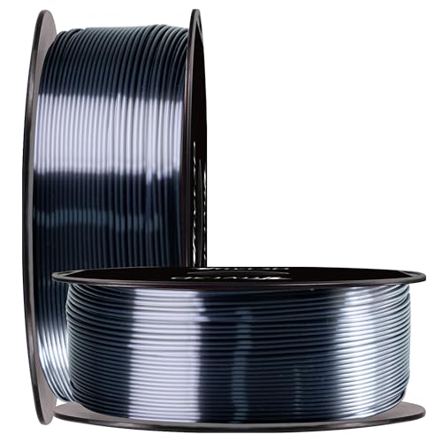 TTYT3D 3D Printer Shiny Silk Metal Sparkle Black PLA Filament, 1.75mm 3D Printing Material 1Kg Spool Widely Compatible for FDM 3D Printer