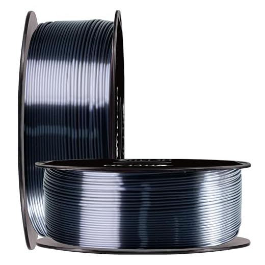 TTYT3D 3D Printer Shiny Silk Metal Sparkle Black PLA Filament, 1.75mm 3D Printing Material 1Kg Spool Widely Compatible for FDM 3D Printer