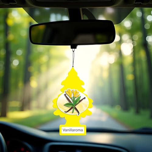 Image of Little Trees Vanillaroma Air Freshener | Warm Vanilla Fragrance | Iconic Tree Hanging Design | For Car, Home, Wardrobe | Imported from USA