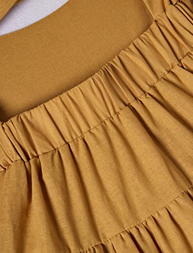 ANATA Baby Girls Linen Vintage Dress Ruffle Retro Flower Girl Dresses Boho Sundress4