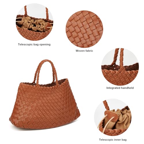 Bolso tejido tote para mujer con cartera, hombro hobo miniatura 3