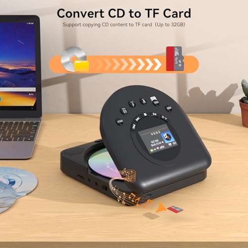 image for CD Player Portable, MONODEAL Dual Stereo with CD Player with Speakers,