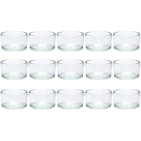 hocz Teelichtgläser Windlicht Set | 8/12/24 teilig | Typ 025 | Rund Hochwertiges Glas Cover