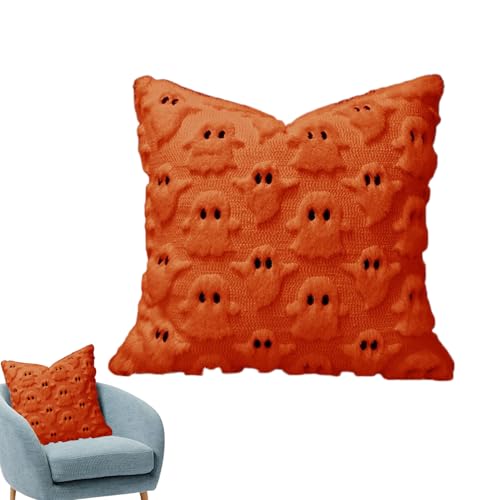 Funda de almohada de Halloween de 18 x 18 pulgadas, funda de almohada de calabaza fantasma, divertidas fundas de almohada de fantasma, funda de almohada de decoración gótica para porche, patio