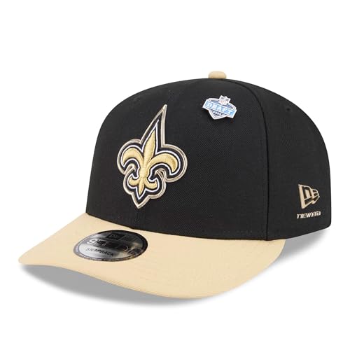 New Era Mens Black/Gold New Orleans Saints 2026 NFL Draft On Stage Pre-Curved 9FIFTY Snapback Hat