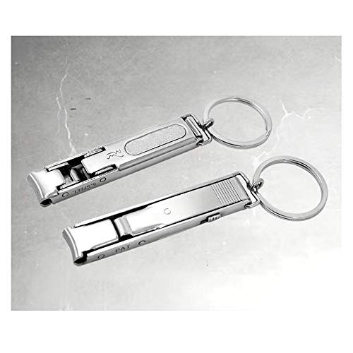 Nagelknipser, Nagelschere for Erwachsene, Edelstahl, Silberne Nagelschere, 90 x 12 mm, zusammenklappbarer Nagelknipser aus Edelstahl