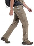 Moosehill Hiking Pants Men Breathable: Mesh Vents Lightweight Quick Dry Water Resistant Stretch 6 Pockets for Outdoor Hikers (Sand, 34W x 30L)