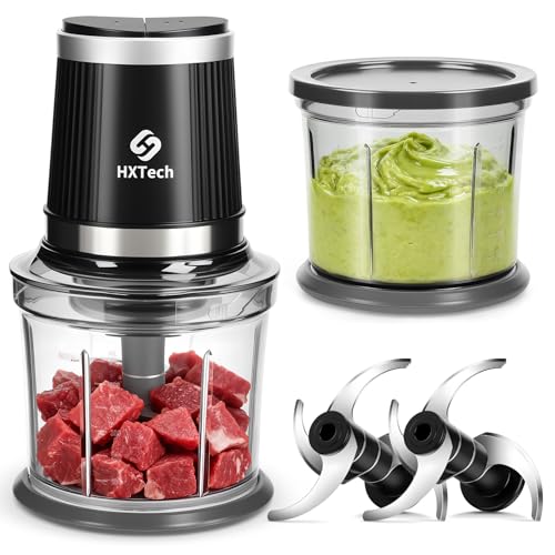 HXTech 4-Cup Food Processor & Chopper with 2 Bowls