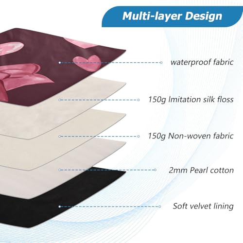 Funda para portátil slim 15,6" con lazos rosas sobre negro miniatura 4