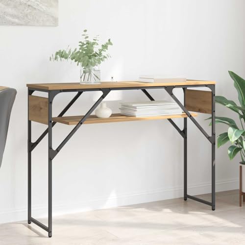 Table console chêne 105x30x75 cm : le meuble de rangement compact optimisé pour le SEO - 2