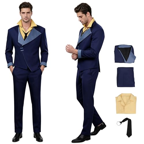 Roocnie Bounty Hunter Cosplay Blue Suit Anime Cosplay Men Uniform Shirt Outfit Halloween Costume L