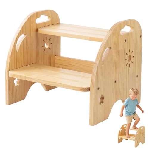 CEWROM Taburete infantil de madera de 2