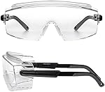 Safety Glasses Over Glasses Protective Eyewear Clear Scratch Resistant Lenses Adjustable Temple Industrial Goggles