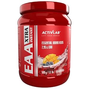 Activlab Eaa Xtra Instant 500g Jar | 8 Essential Exogenous Amino Acids with B Vitamins | Workout Powder Supplements | Eaa Supplement for Men, Women and Athletes, Mango-BlackBerry Flavour