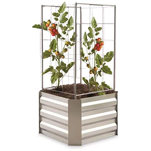 CASTLECREEK Metal Planter Box with Trellis Cover