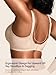 Cuteio Wireless Jelly Bras for Women No Underwire with Support - Seamless Wirefree Bralettes Everyday Full Coverage Comfort Tshirt Padded Bra Nude L