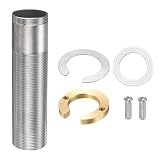 QUARKZMAN Wasserhahn Verlängerungsrohr 120x32mm Edelstahl Gewindestange Verlängerungsmontage Rohr Fester Hochfuß Mit Aluminiummutter Schraube Und Dichtung Für Küche Badezimmer Silber