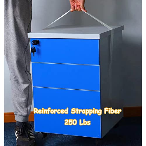 Valley'syumiao 3 Pack 2 In×35Yds, Filament Strapping Tape, 105Yds Total, Clear Fiberglass Reinforced Packing, Heavy Duty Wearproof Tape, Extra Thickness 5.5 Mils #TOP4