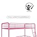 DHP Jett Junior Twin Metal Loft Bed, Pink