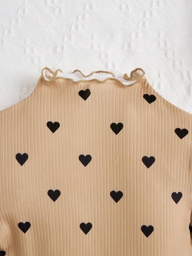 Floerns Girl's 3 Pcs Long Sleeve Lettuce Trim Long Sleeve Mock Neck Tee Shirt3