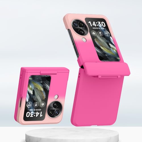OPPO Find N3 �t���b�v�P�[�X�ƌ݊������� [�t���J�o�[�q���W�ی�] �ϋv���̂���~�j�}���X�g�����^�X�����ϏՌ��J�o�[�ی�d�b�P�[�X OPPO Find N3 �t���b�v�p(Rose pink Gradient)