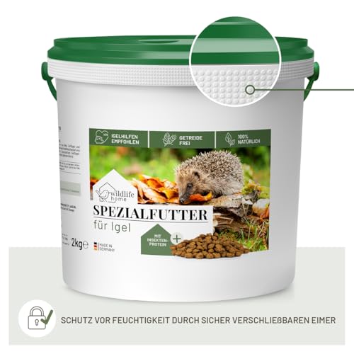wildlife home Igelfutter VON IGELHILFEN EMPFOHLEN Getreidefrei 2kg - Artgerechtes Spezialfutter für Igel mit Insektenprotein für die optimale Energieversorgung, Vollwertiges Igel Futter Trockenfutter
