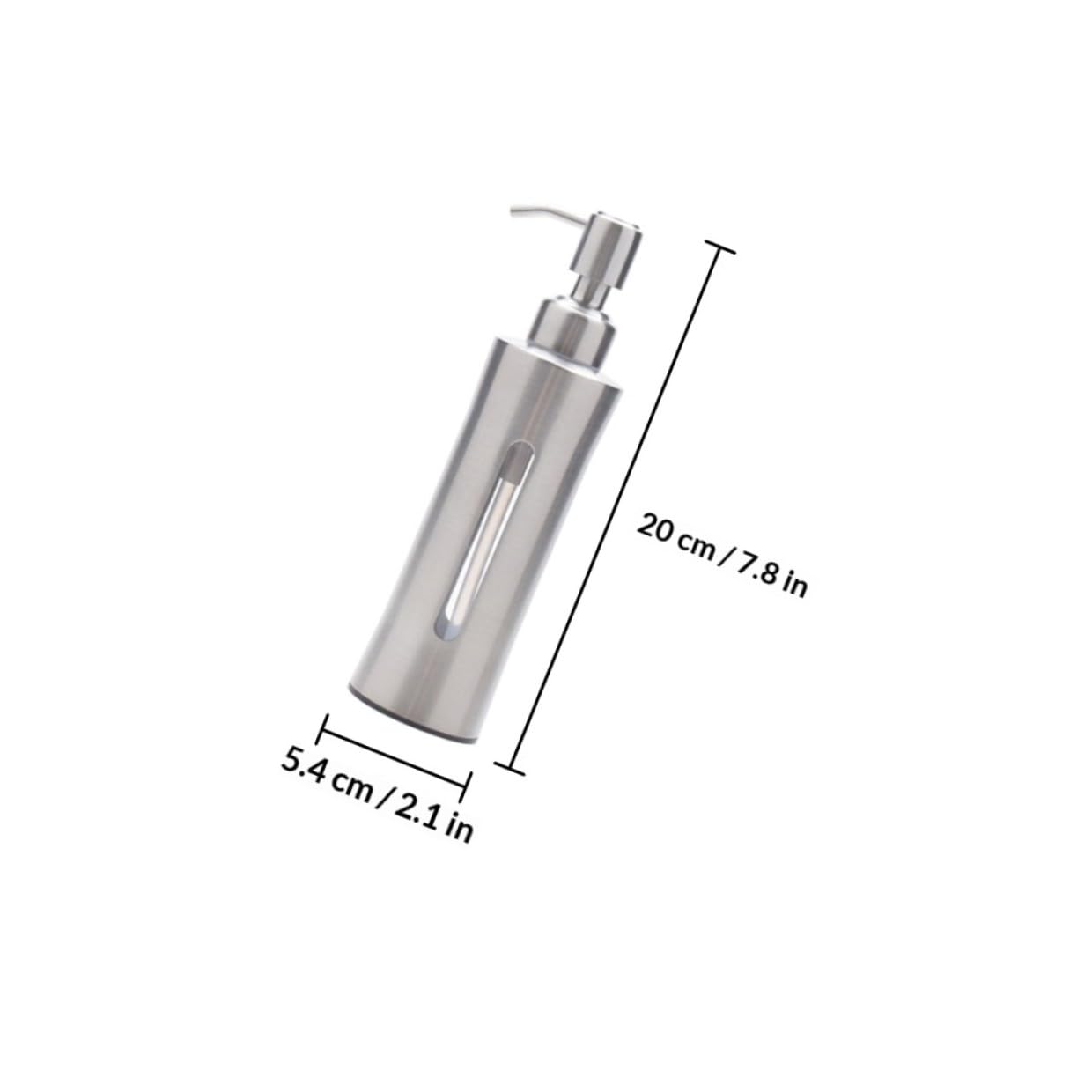 Lurrose Dispenser di Sapone per Bagno in Acciaio Inox 304, Bottiglia Ricaricabile Pompa a Pressione, Design Visibile per Cucina, Lavanderia e Uso Domestico