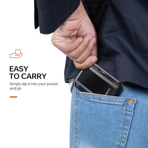 Men's Wallet RFID Blocking Card Holder-Minimalist Wallet for Men with Large Capacity for Credit Cards & Cash, Easy to Carry, Shockproof & Splash-proof, Compatible with MagSafe, Black4