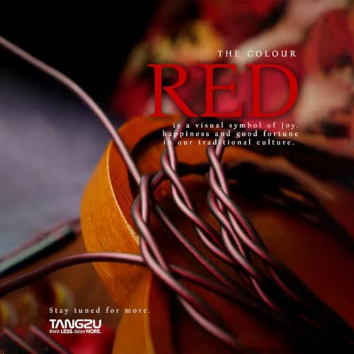 Image of TANGZU Wan'er S.G II Red Lion in Ear Monitor, Gaming IEM Earphones, HiFi Wired Earphones with Silicone Headphone Organizer, Tang Sancai Wide Bore Eartips, Sonic Eartips (Red, Type C with Mic)