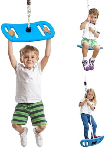 Tree Swing for Kids – 3 -in-1 Multi-Functional Swing Single Disc Seat and Climbing Rope Set – Treehouse and Outdoor Playground Accessories